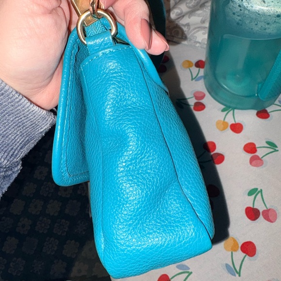 Divina Firenze Vintage Turquoise & White Weave Italian Leather Shoulder Bag EUC - Picture 6 of 13